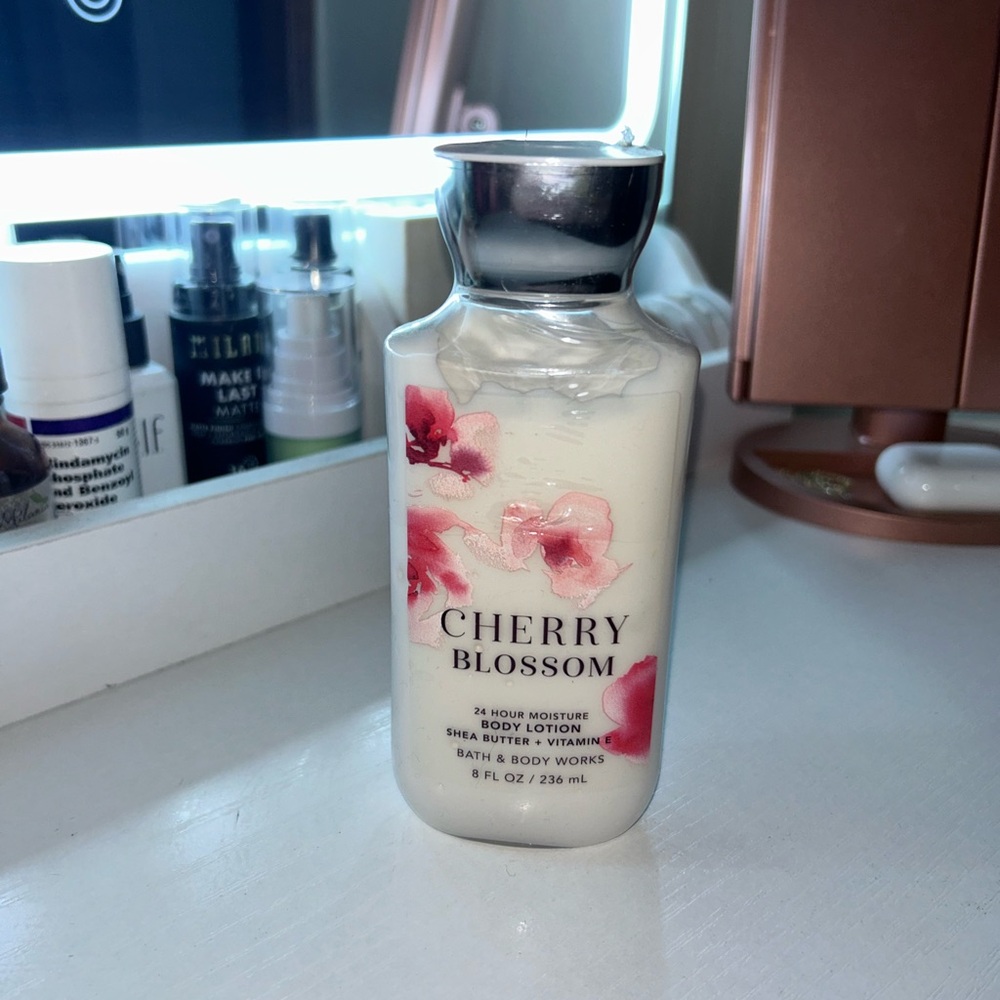 Bath & Body Works Cherry Blossom Body Lotion - Cream and Red